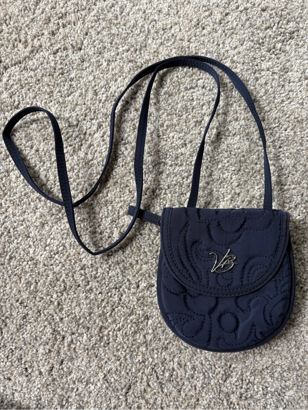 Vera Bradley Navy Quilted Mini Crossbody Bag